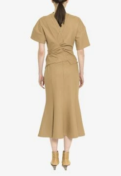 Dawei Flared Midi Skirt In Wool Beige 5 Dawei Flared Midi Skirt In Wool Beige -Evening Dresses Popular Store dbmfw210000006587 3