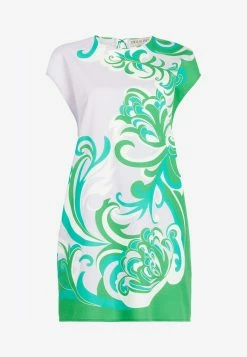 Emilio Pucci Albizia Print Cotton Mini Dress Green 5 Emilio Pucci Albizia Print Cotton Mini Dress Green -Evening Dresses Popular Store emilio pucci albizia print cot 3