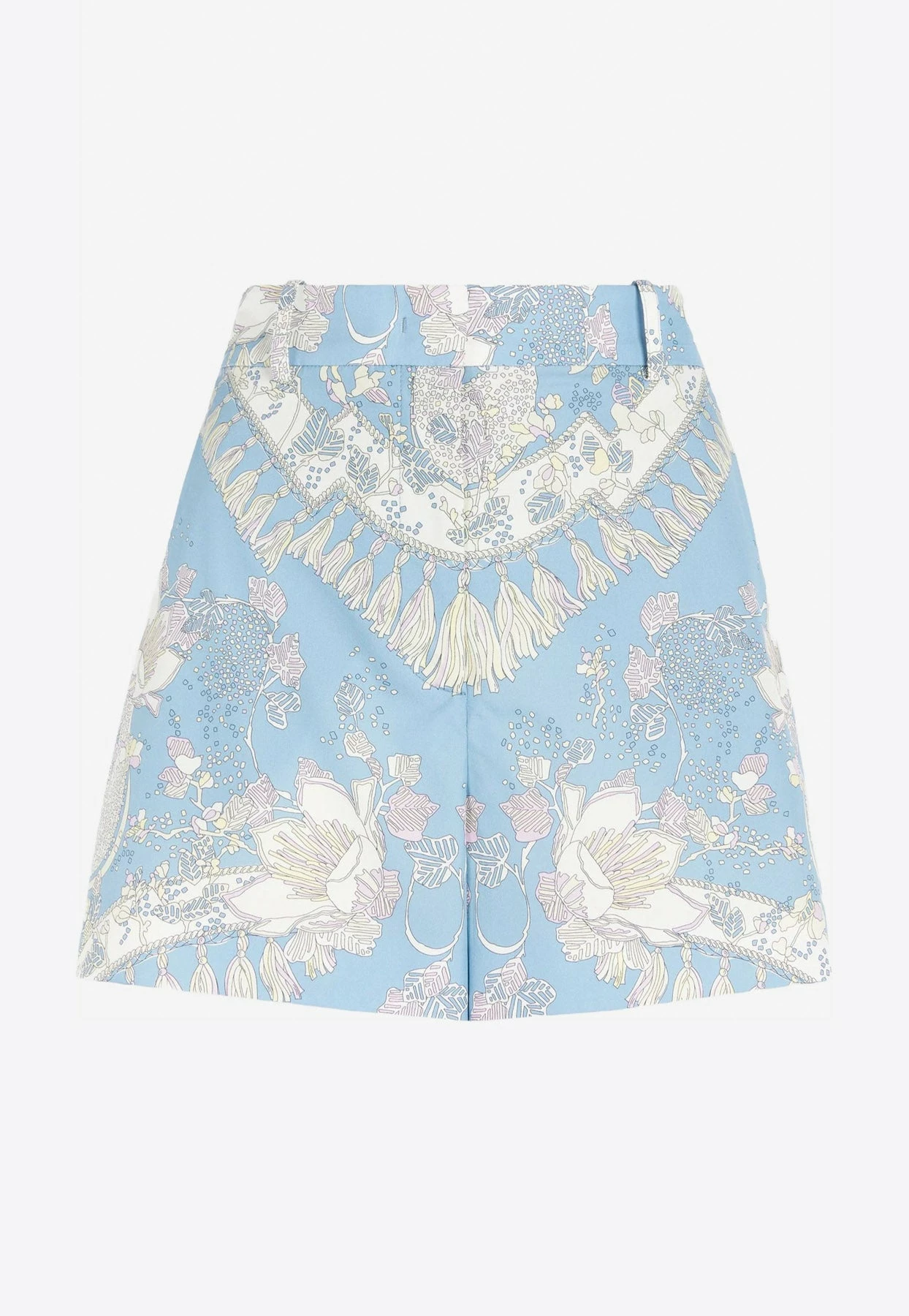 Emilio Pucci High-Waist Rugiada Print Cotton Shorts Light Blue 3 Emilio Pucci High-Waist Rugiada Print Cotton Shorts Light Blue - Image 3