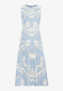 Emilio Pucci Rugiada Print Cotton Sleeveless Midi Dress Light Blue -Evening Dresses Popular Store emilio pucci rugiada print cot 10