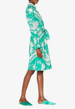 Emilio Pucci Rugiada Print Cotton Shirt Dress Green