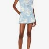 Emilio Pucci High-Waist Rugiada Print Cotton Shorts Light Blue