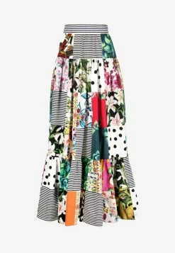 Dolce & Gabbana Patchwork Cotton Maxi Skirt Multicolor