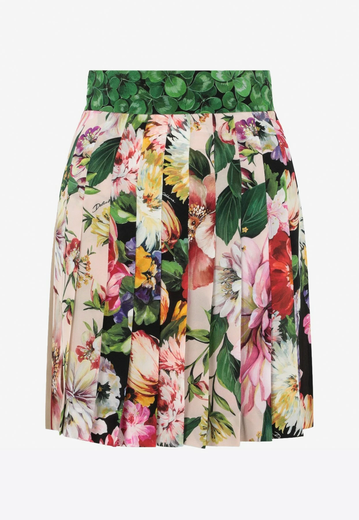 Dolce & Gabbana Patchwork Silk Pleated Skirt Multicolor 1 Dolce & Gabbana Patchwork Silk Pleated Skirt Multicolor