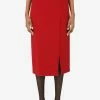 Dolce & Gabbana High-Waist Cady Pencil Skirt With Slit Red