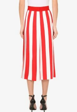 Dolce & Gabbana Pleated Stripe Cady Midi Skirt Red -Evening Dresses Popular Store f4bsvtfsrmg hwmrs 1