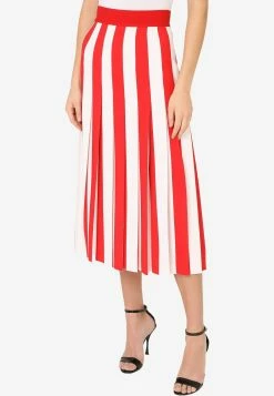 Dolce & Gabbana Pleated Stripe Cady Midi Skirt Red -Evening Dresses Popular Store f4bsvtfsrmg hwmrs 3