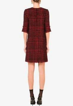 Dolce & Gabbana Straight-Cut Tweed Mini Dress Red -Evening Dresses Popular Store f6h1vtfmmfq s8030 1