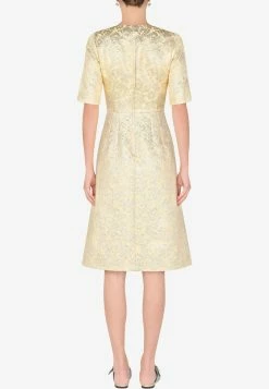 Dolce & Gabbana Floral Lamé Jacquard Dress Gold 5 Dolce & Gabbana Floral Lamé Jacquard Dress Gold -Evening Dresses Popular Store f6i5tthjmlb s8350 1