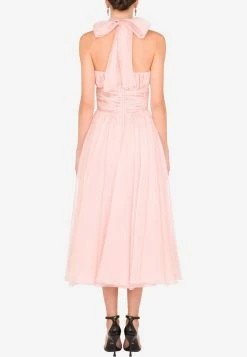 Dolce & Gabbana Halterneck Chiffon Midi Dress Pink 5 Dolce & Gabbana Halterneck Chiffon Midi Dress Pink -Evening Dresses Popular Store f6j0btfu1bu f2528 1