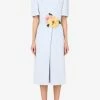 Dolce & Gabbana Flower Embellished Cady Dress Blue