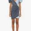 Dolce & Gabbana Sweetheart Patchwork Denim Dress Blue