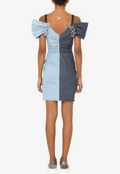 Dolce & Gabbana Sweetheart Patchwork Denim Dress Blue -Evening Dresses Popular Store f6n0ndg900q s9000 1