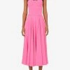 Dolce & Gabbana Bustier Crepe De Chine Flared Dress Pink