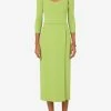 Dolce & Gabbana Sweetheart Crepe De Chine Midi Dress Green