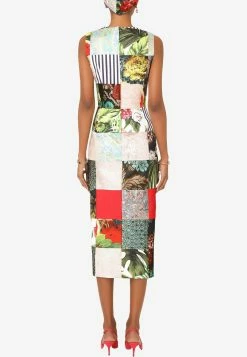 Dolce & Gabbana Sleeveless Patchwork Jacquard Midi Dress Multicolor 5 Dolce & Gabbana Sleeveless Patchwork Jacquard Midi Dress Multicolor -Evening Dresses Popular Store f6p0atgdx78 s9000 1