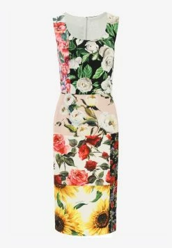 Dolce & Gabbana Floral Patchwork Longuette Dress Multicolor