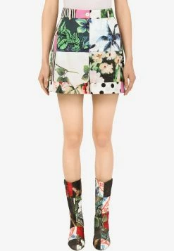 Dolce & Gabbana High-Waist Patchwork Cotton Shorts Multicolor