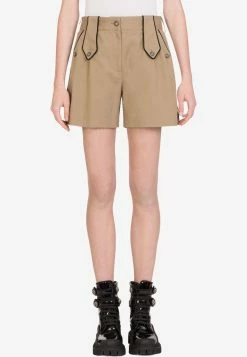 Dolce & Gabbana High-Waist Military Cotton Shorts Brown