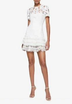 Jonathan Simkhai Paisley Crepe Applique Mini Dress White