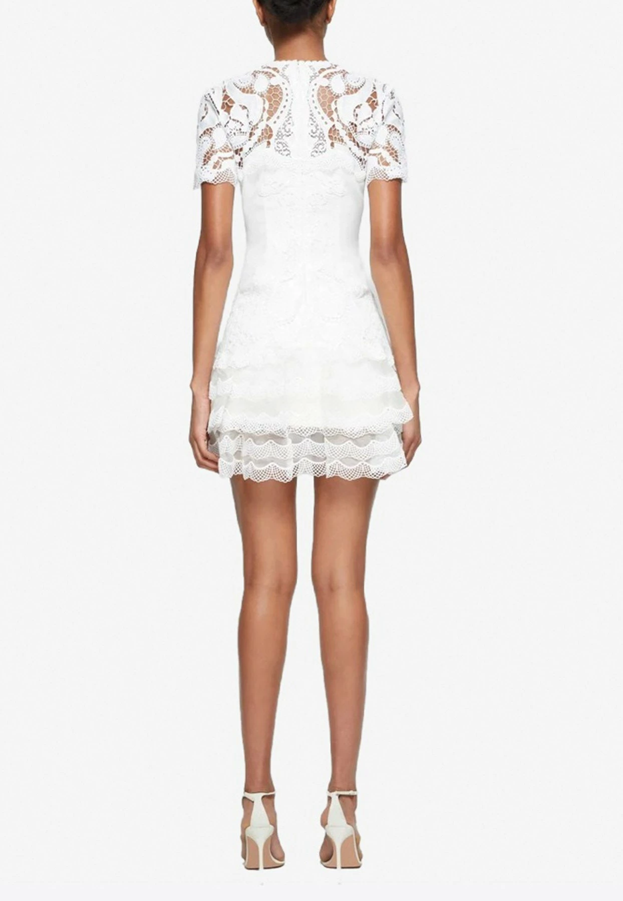 Jonathan Simkhai Paisley Crepe Applique Mini Dress White 3 Jonathan Simkhai Paisley Crepe Applique Mini Dress White - Image 3