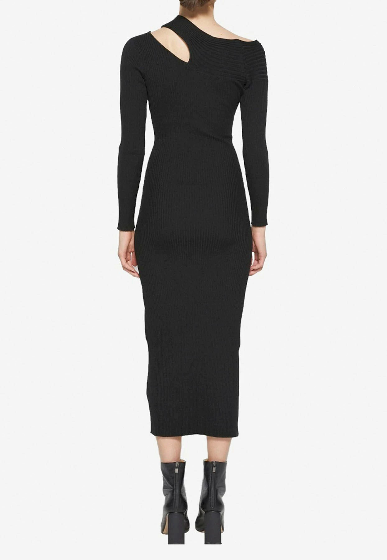 Jonathan Simkhai Camille Off-Shoulder Dress In Wool Black 2 Jonathan Simkhai Camille Off-Shoulder Dress In Wool Black - Image 2