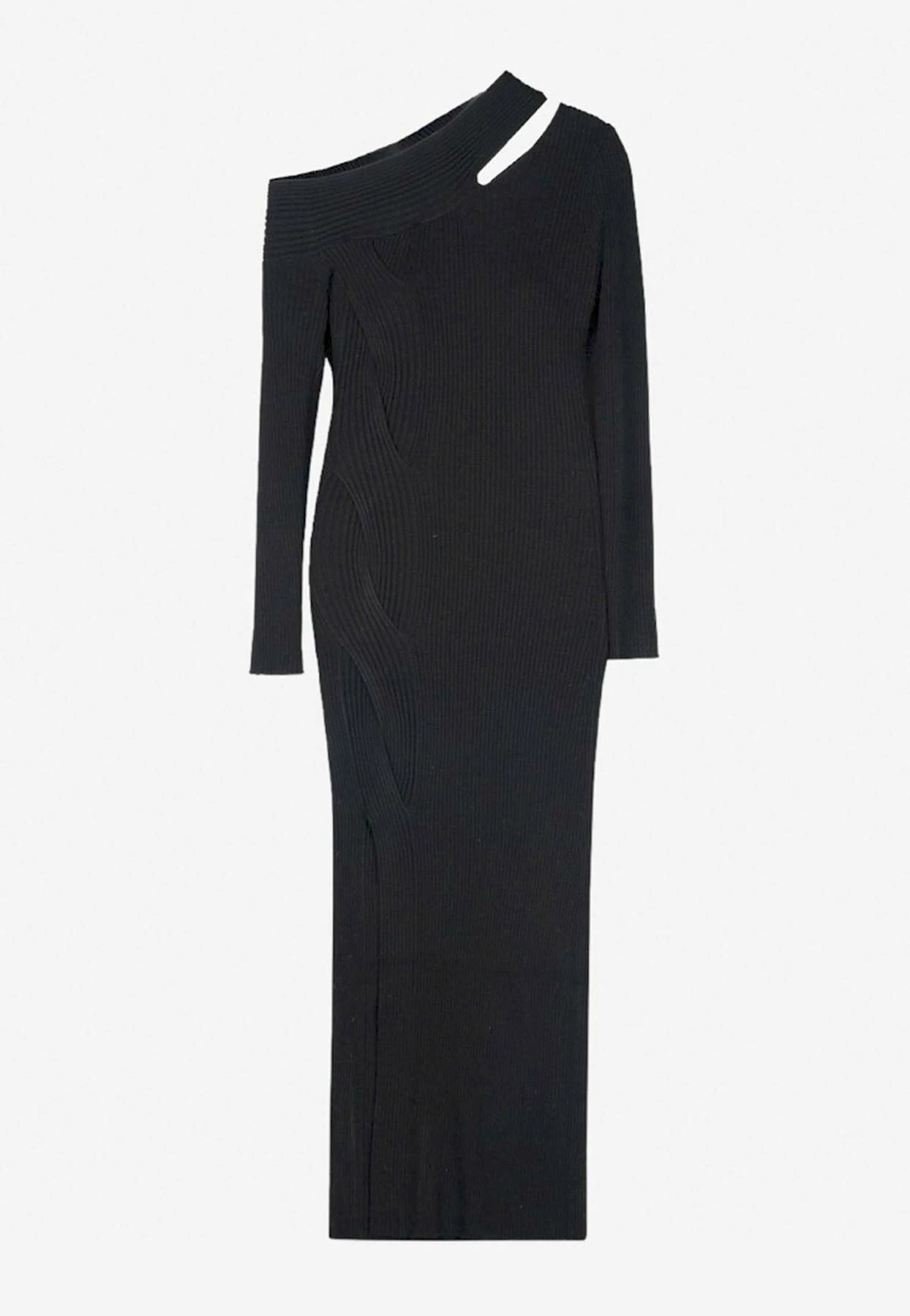 Jonathan Simkhai Camille Off-Shoulder Dress In Wool Black 3 Jonathan Simkhai Camille Off-Shoulder Dress In Wool Black - Image 3