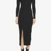 Jonathan Simkhai Camille Off-Shoulder Dress In Wool Black