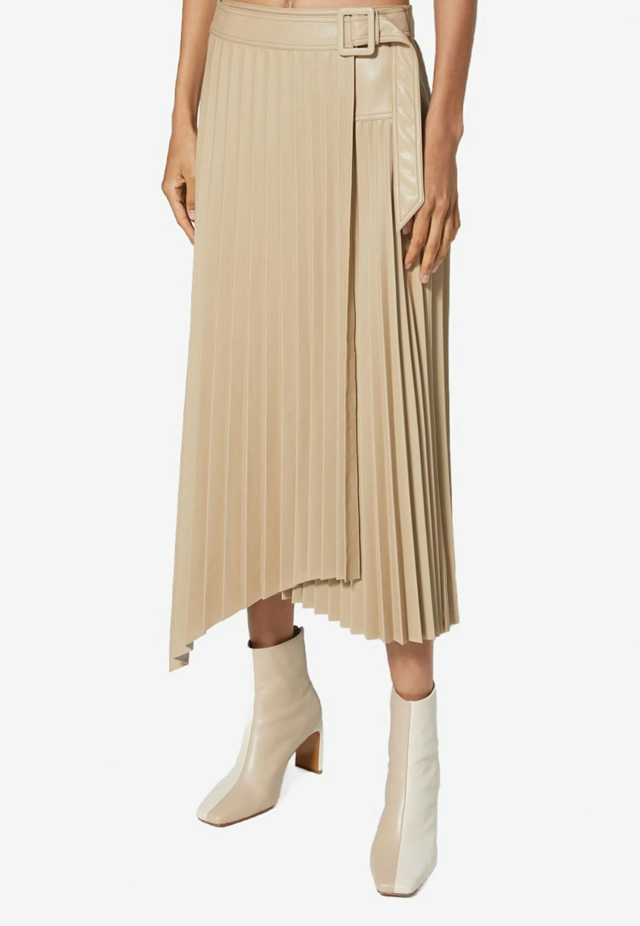 Jonathan Simkhai Alexis Asymmetric Skirt In Vegan Leather Beige 2 Jonathan Simkhai Alexis Asymmetric Skirt In Vegan Leather Beige - Image 2