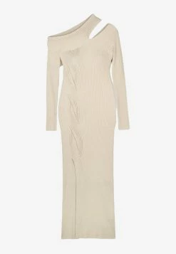 Jonathan Simkhai Camille Off-Shoulder Dress In Wool Taupe -Evening Dresses Popular Store jstps20220000006630 2
