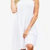 Les Canebiers Mer Smocked Tube Dress In White White