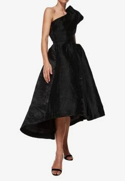 Rachel Gilbert Angus One-Shoulder Midi Dress Black