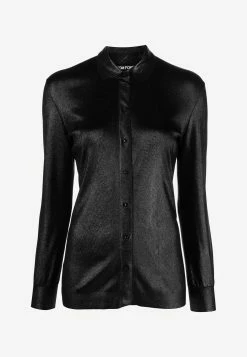 Tom Ford Glossy Long-Sleeved Shirt Black