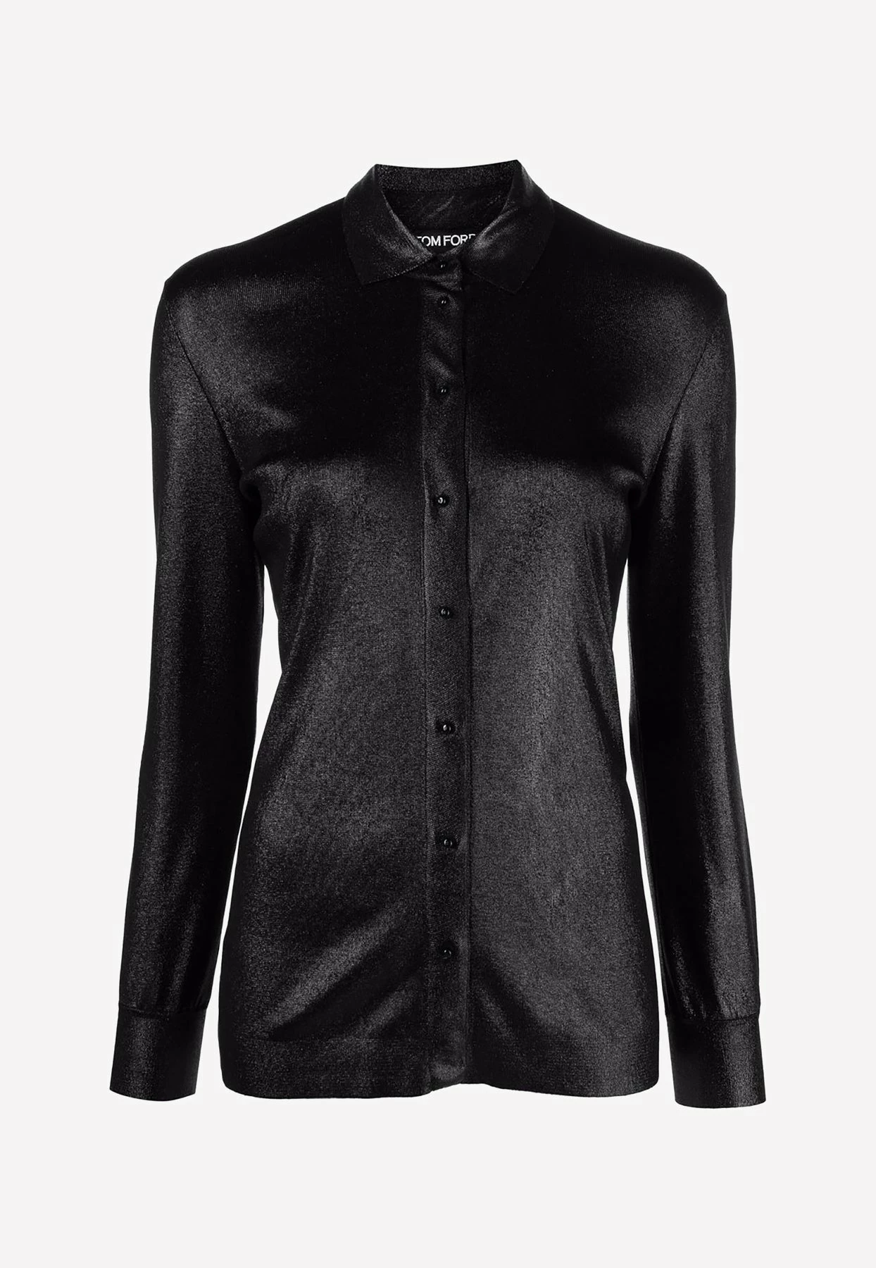 Tom Ford Glossy Long-Sleeved Shirt Black 1 Tom Ford Glossy Long-Sleeved Shirt Black