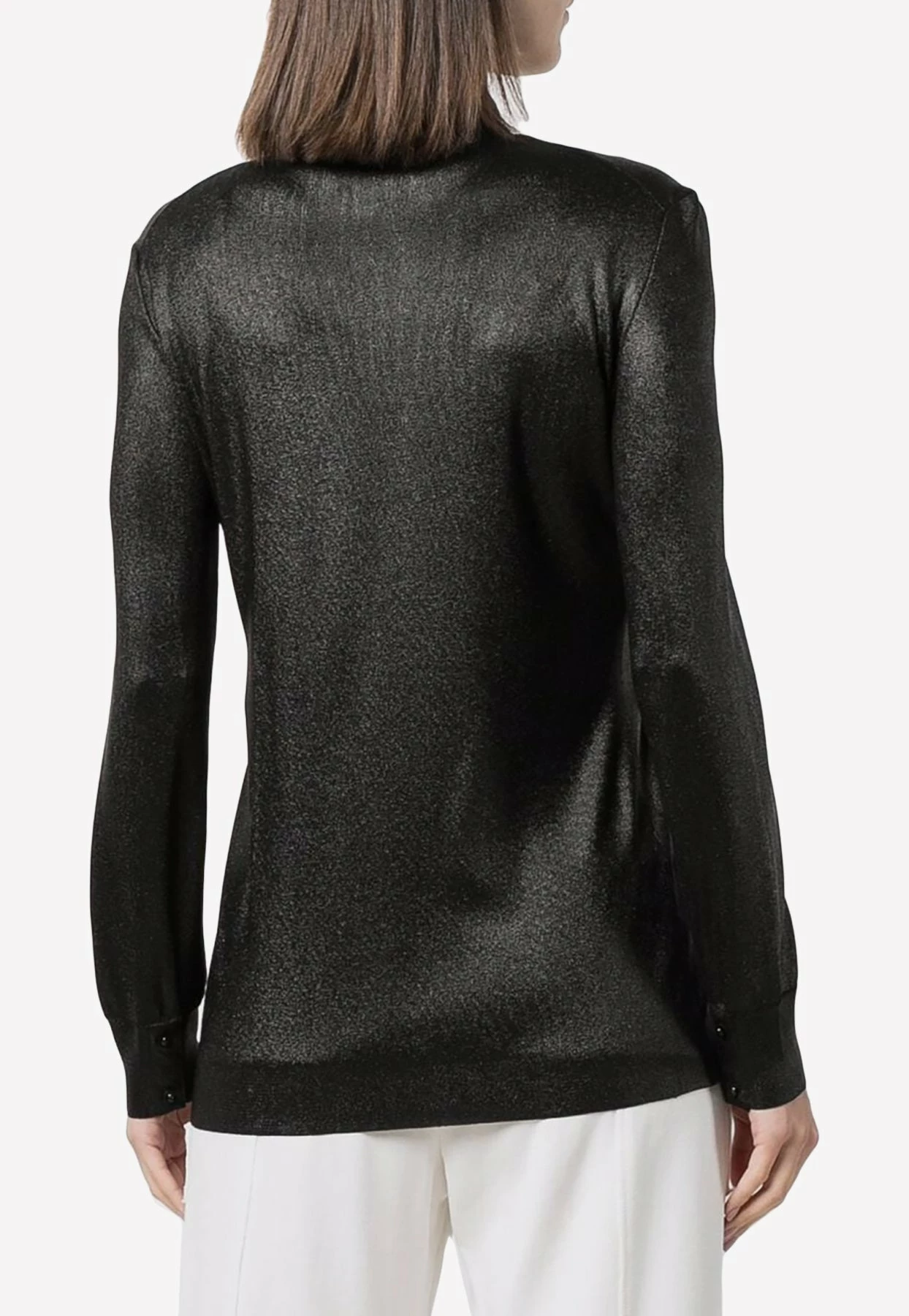 Tom Ford Glossy Long-Sleeved Shirt Black 3 Tom Ford Glossy Long-Sleeved Shirt Black - Image 3