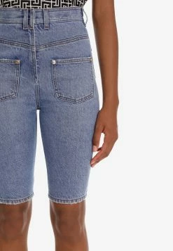 Balmain Denim Cycling Shorts Blue 8 Balmain Denim Cycling Shorts Blue -Evening Dresses Popular Store vf0mb005 d113 6ff 7